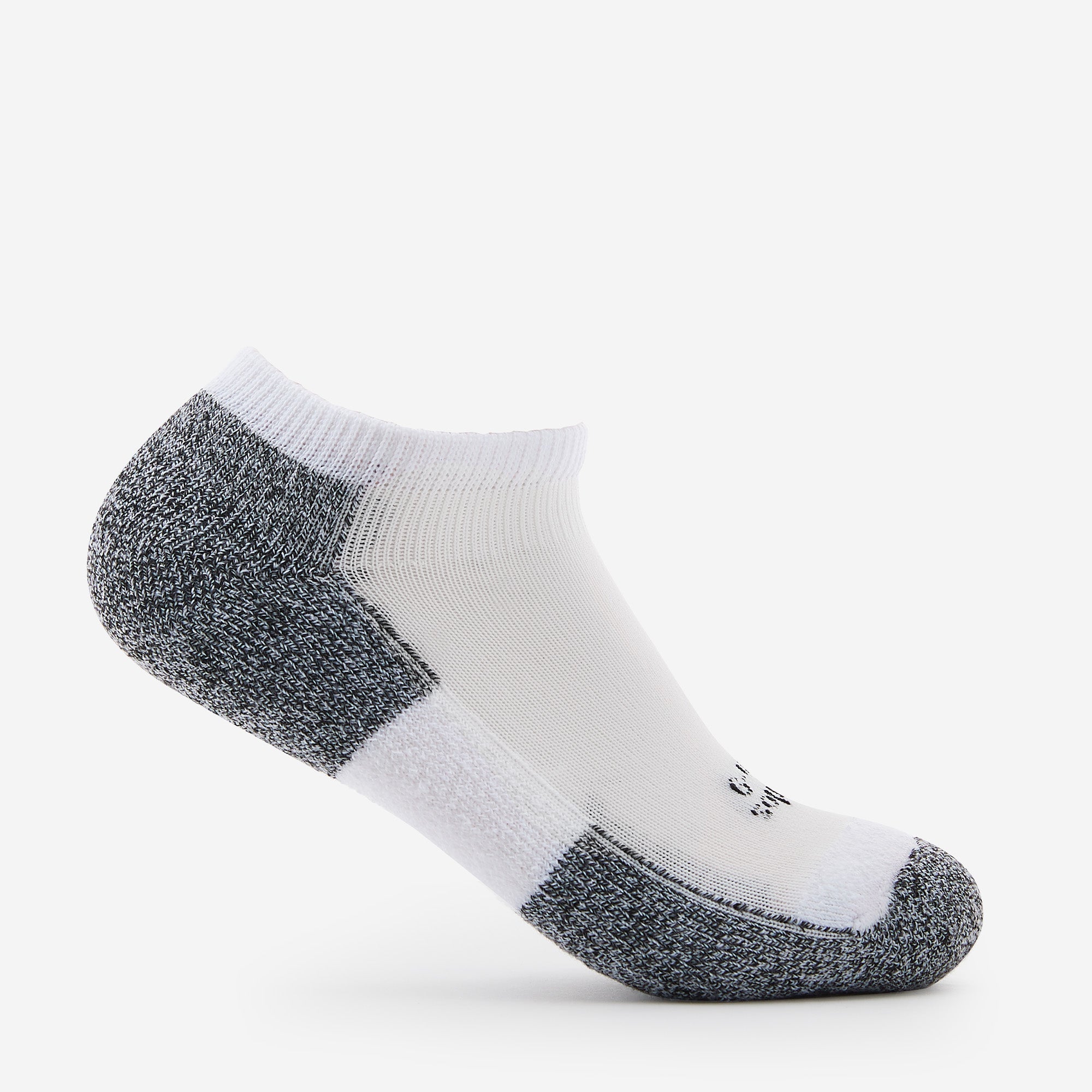 Men's Light Cushion Low-Cut Running Socks | LRCM | #color_white-black