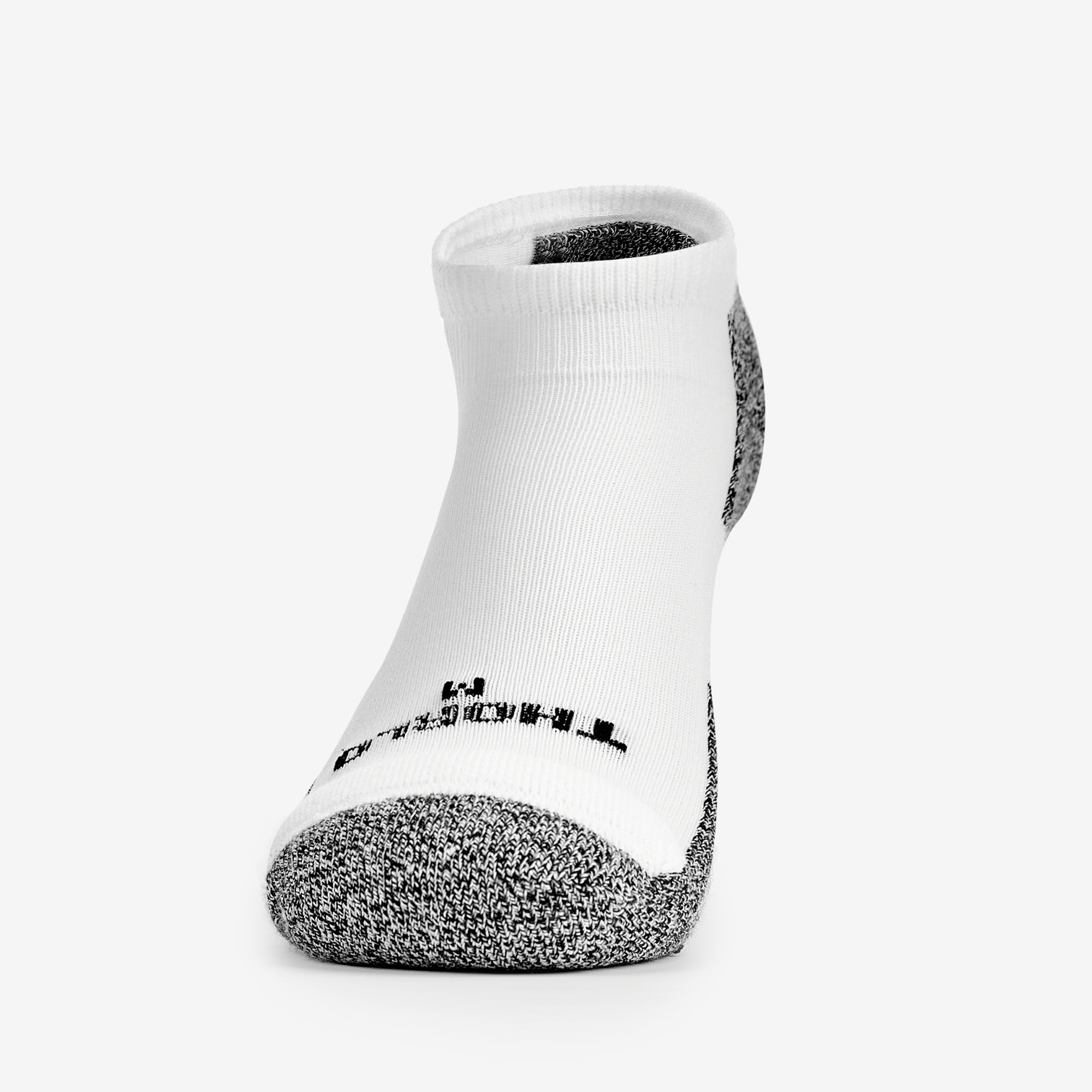 Women's Light Cushion Low-Cut Running Socks | LRCW | #color_white-black