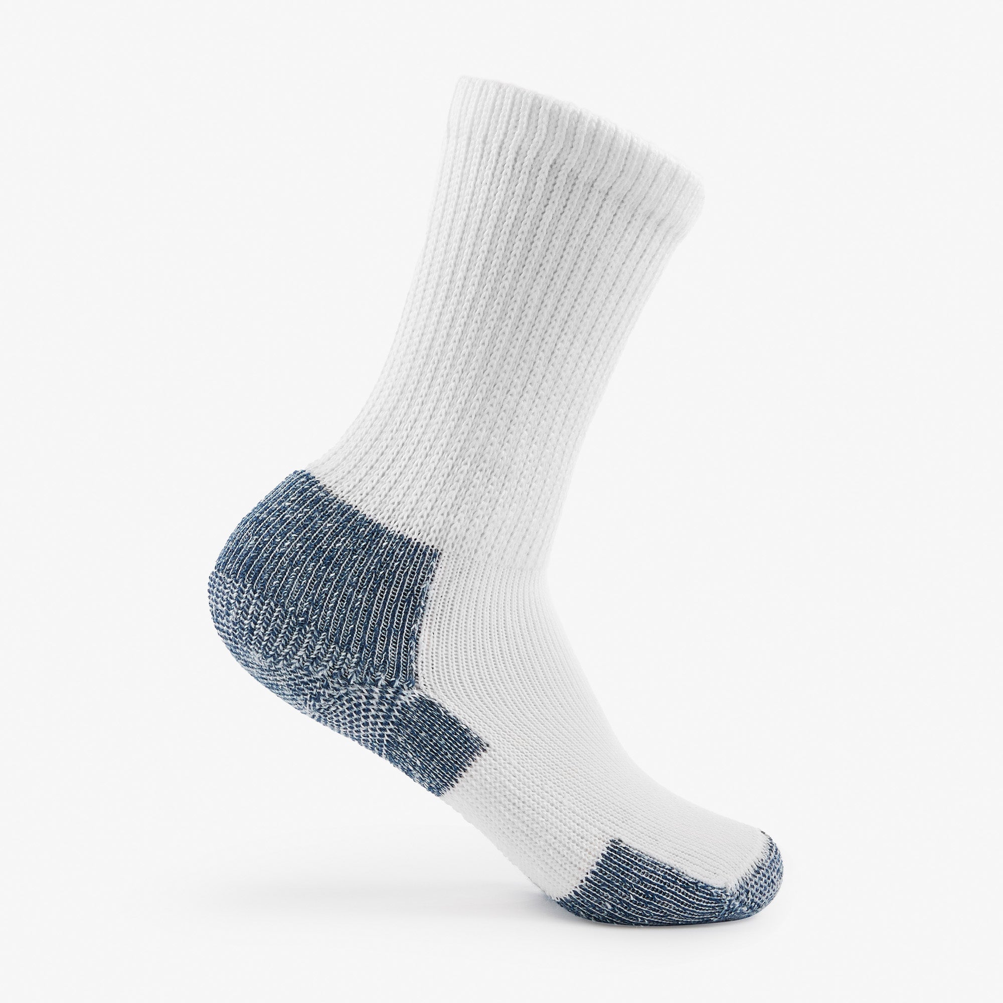 Maximum Cushion Crew Running Socks | XJ | #color_white-navy