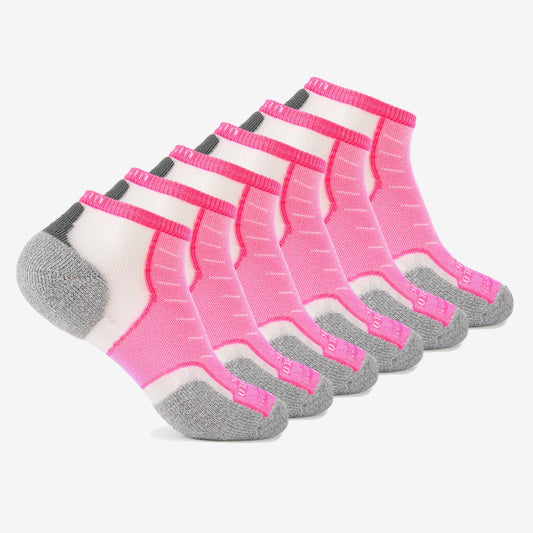 Experia TECHFIT Light Cushion Low-Cut Socks - 6 Pack | XCCU Electric Pink Medium