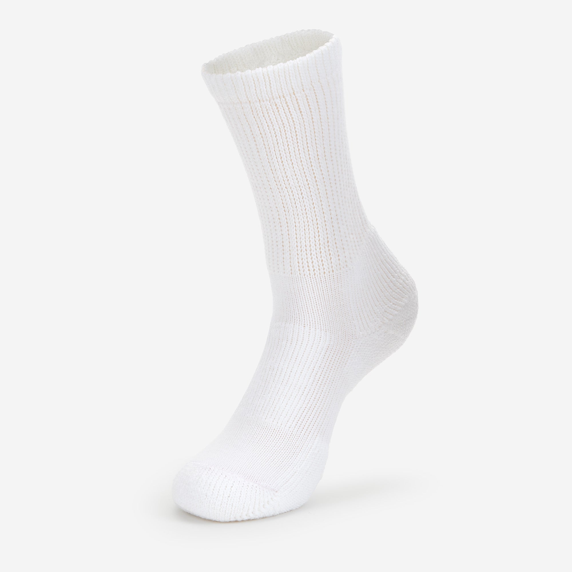 Men's Moderate Cushion Crew Diabetic Socks | HPXM | #color_white