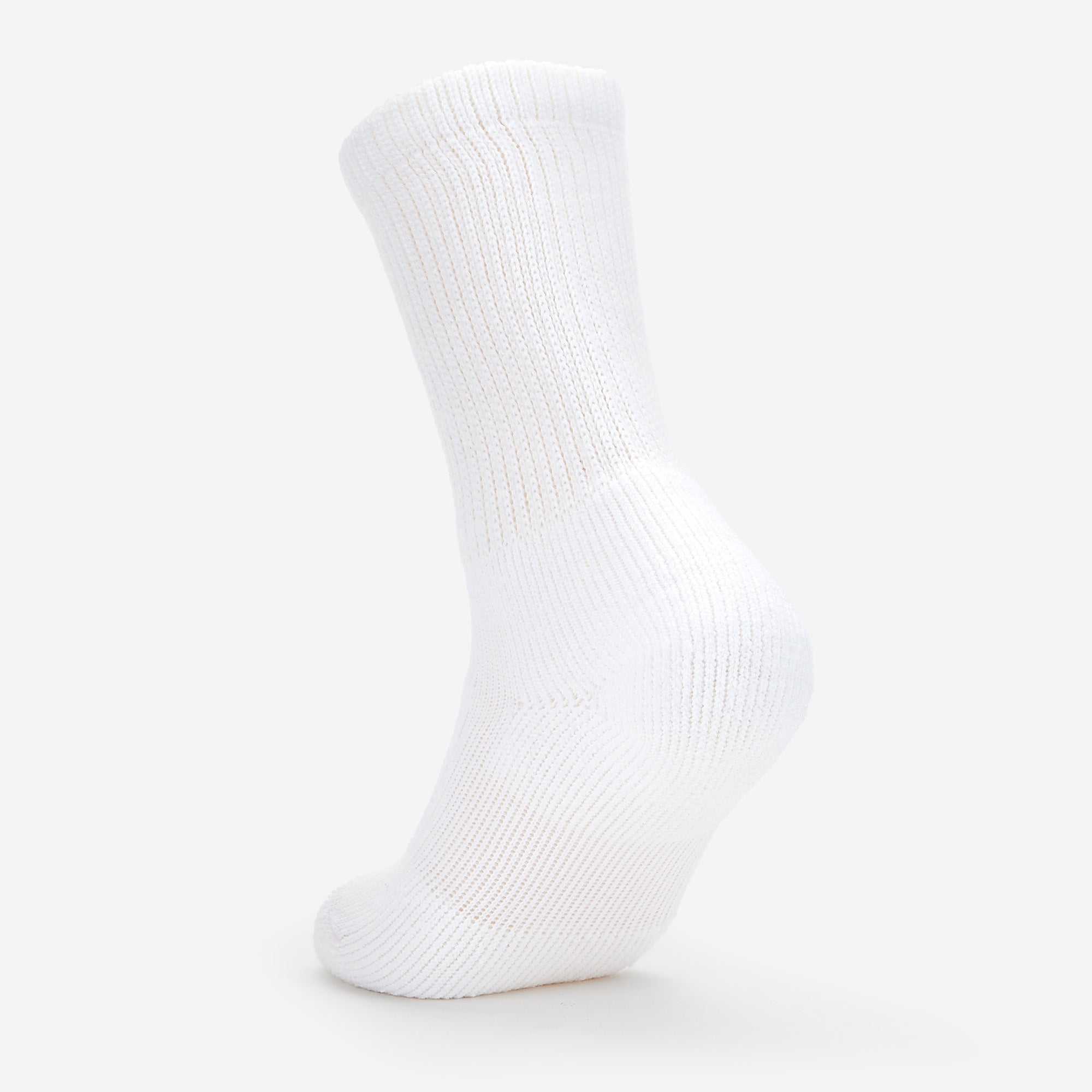 Men's Moderate Cushion Crew Diabetic Socks | HPXM | #color_white
