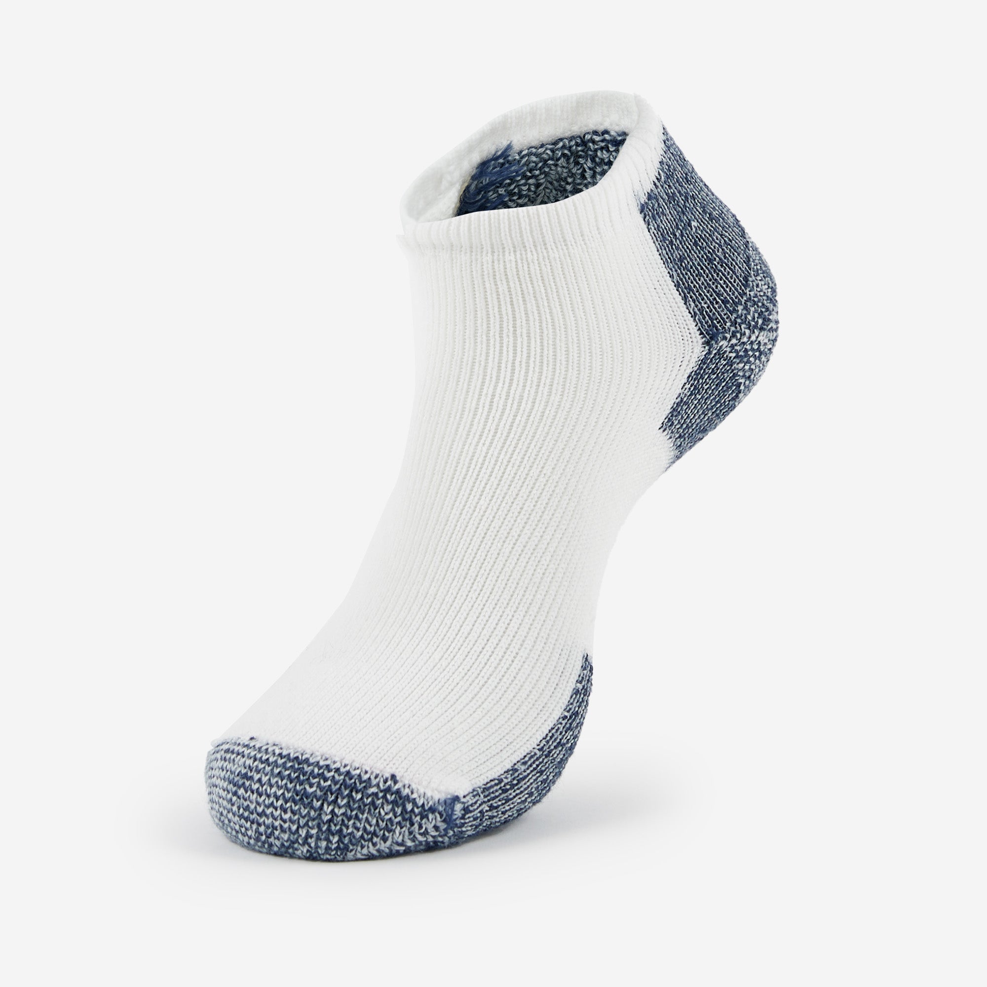 Maximum Cushion Low-Cut Running Socks | JMM | #color_white-navy