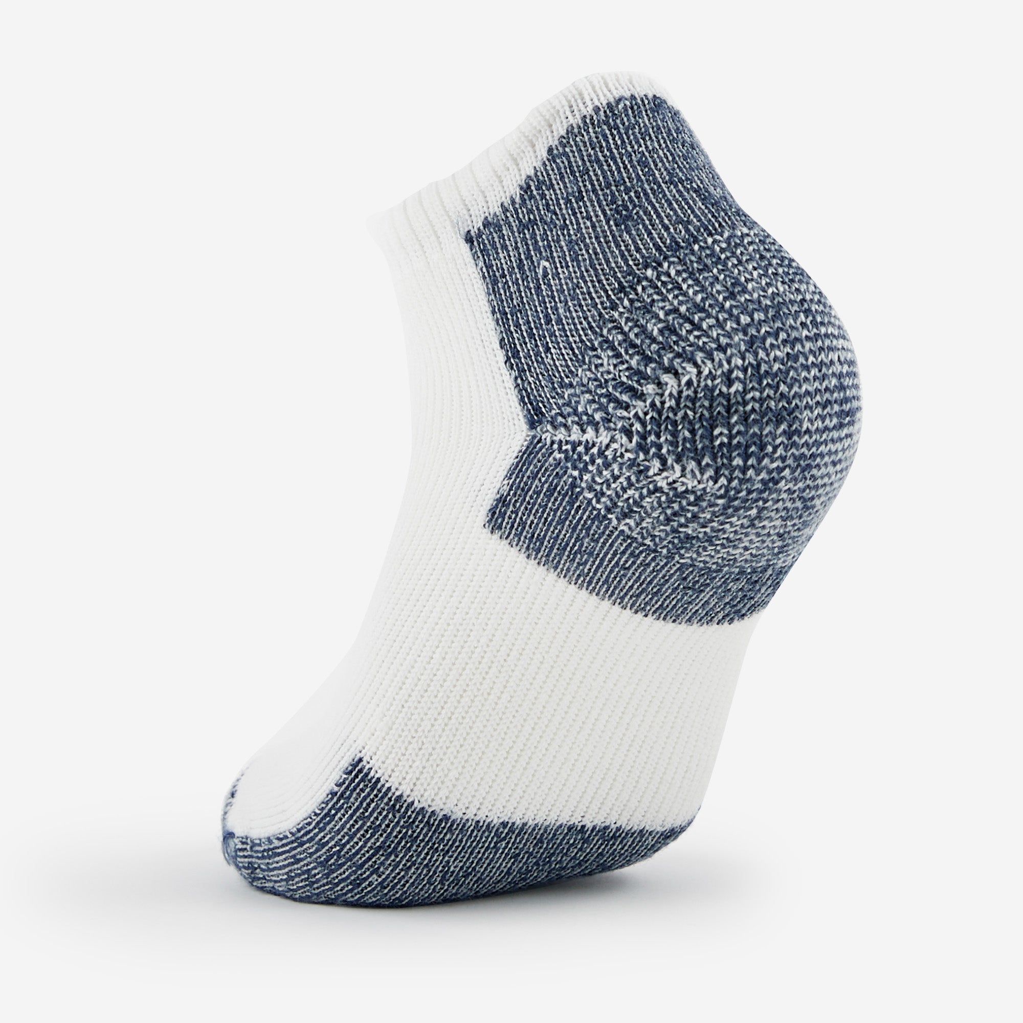 Maximum Cushion Low-Cut Running Socks | JMM | #color_white-navy