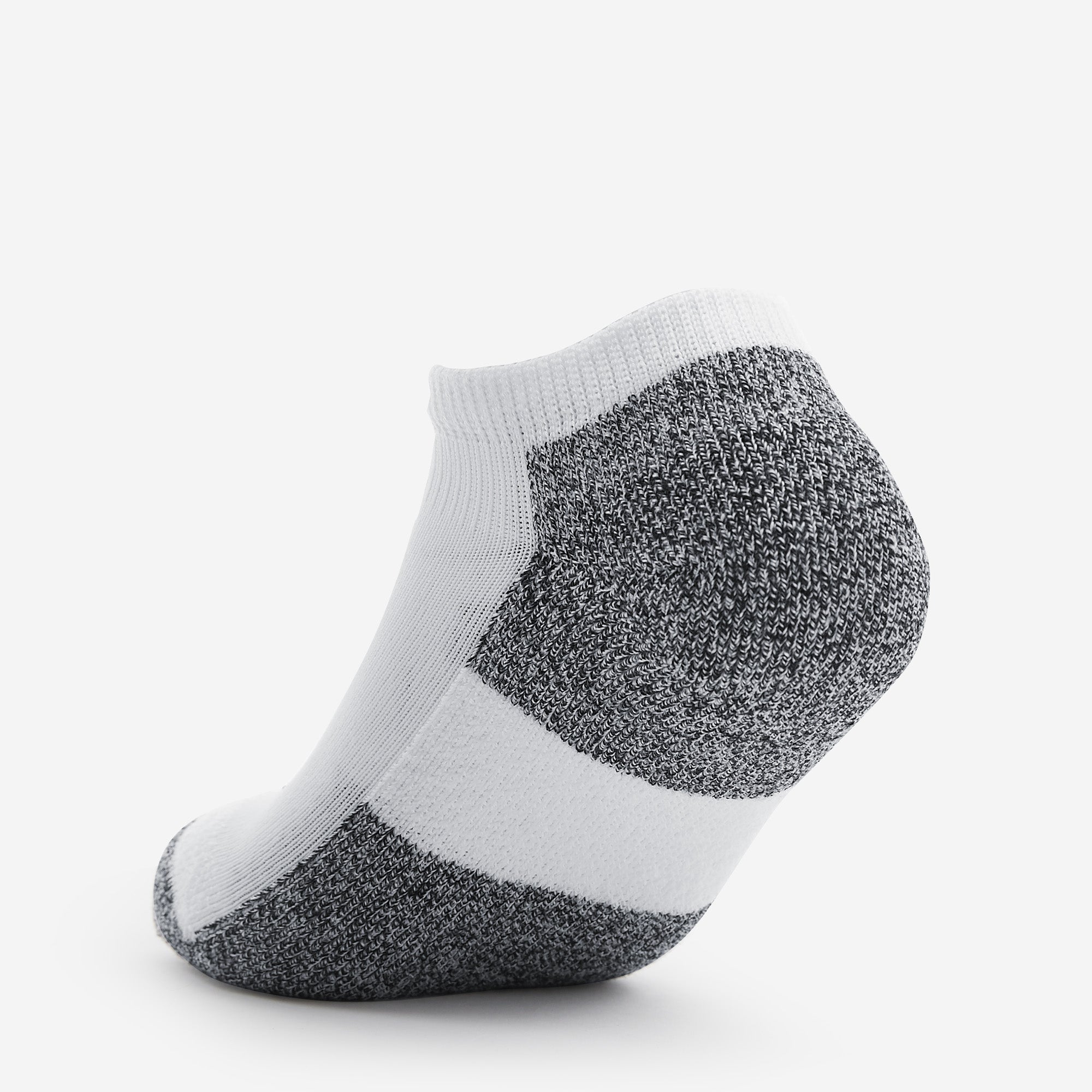 Men's Light Cushion Low-Cut Running Socks | LRCM | #color_white-black