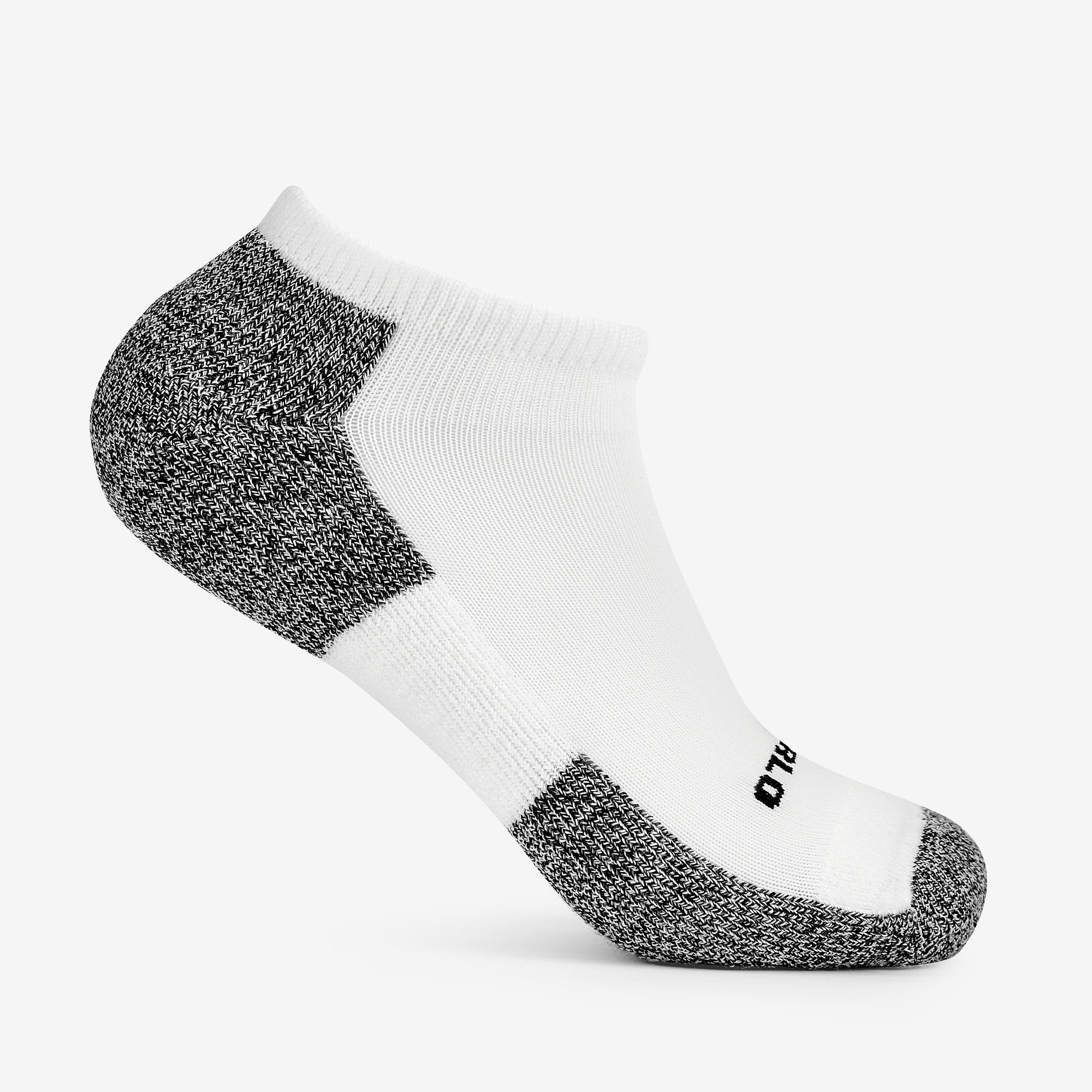 Women's Light Cushion Low-Cut Running Socks | LRCW | #color_white-black