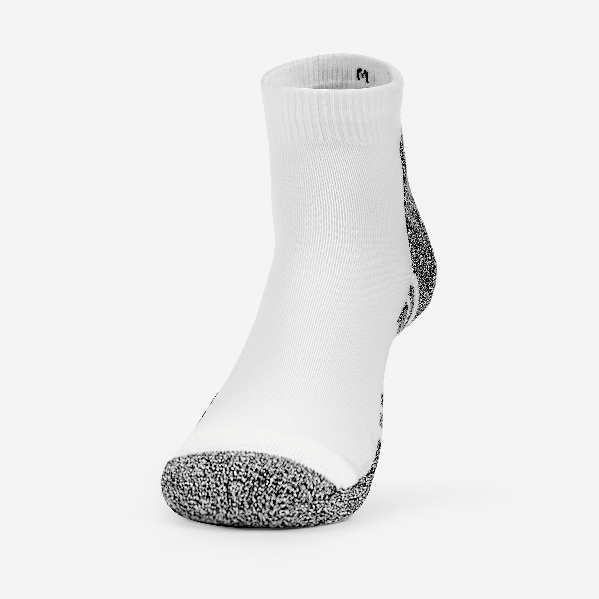 Men's Light Cushion Ankle Running Socks | LRMXM | #color_white-black