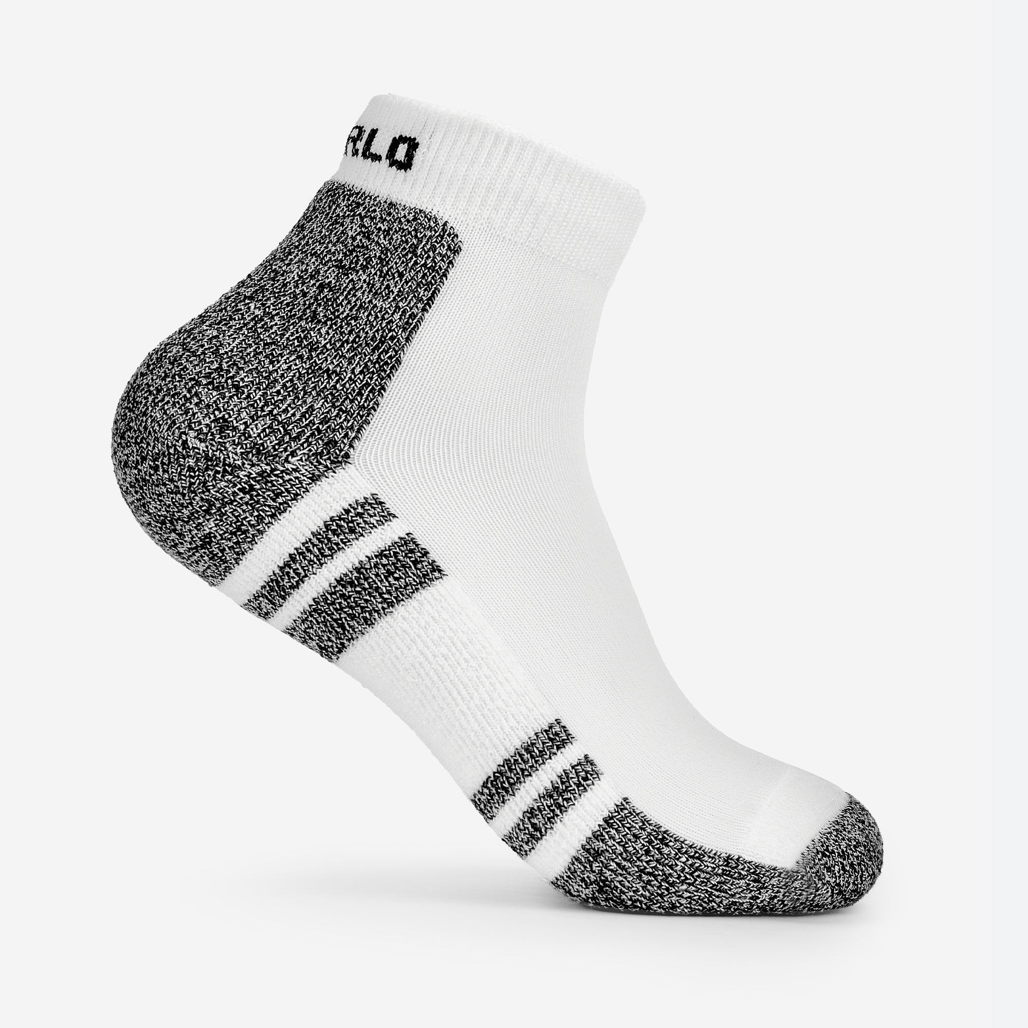 Women's Light Cushion Ankle Running Socks | LRMXW | #color_white-black